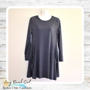 Stretchy Flowy Gray Dress w/Pockets